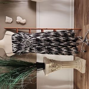 Marsoni black with silver sequins formal midi dress